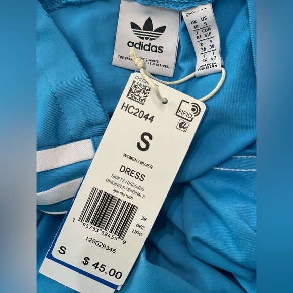 ADIDAS ORIGINALS ADICOLOR 3 STRIPES CLASSICS TIGHT DRESS BLUE NWT SMALL - Picture 12 of 12